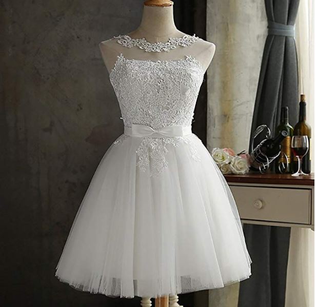 vestido de novia corto amazon